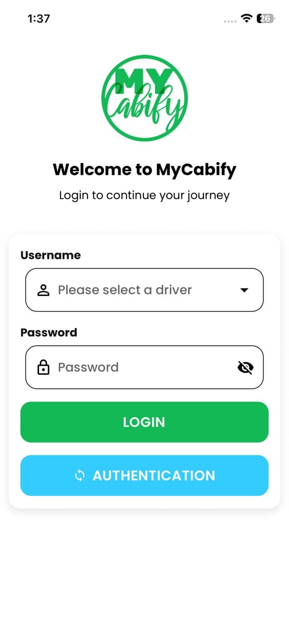 driver app front screenshot